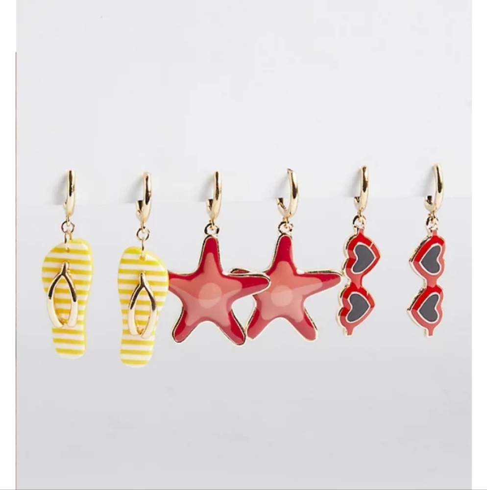 Torrid Beach Mini Hoop Charm Earrings